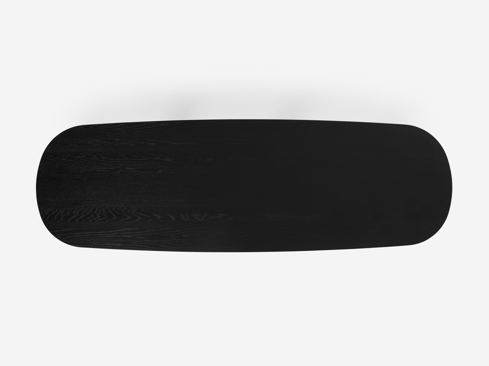 Top view of giant black dining table